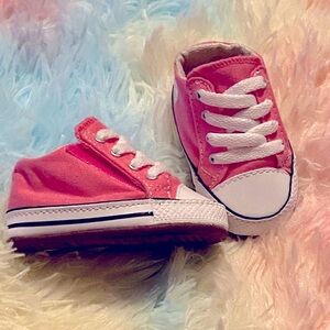 Converse Chuck Taylor All Star Baby Girl Infant Pink Lace Shoe sz 2